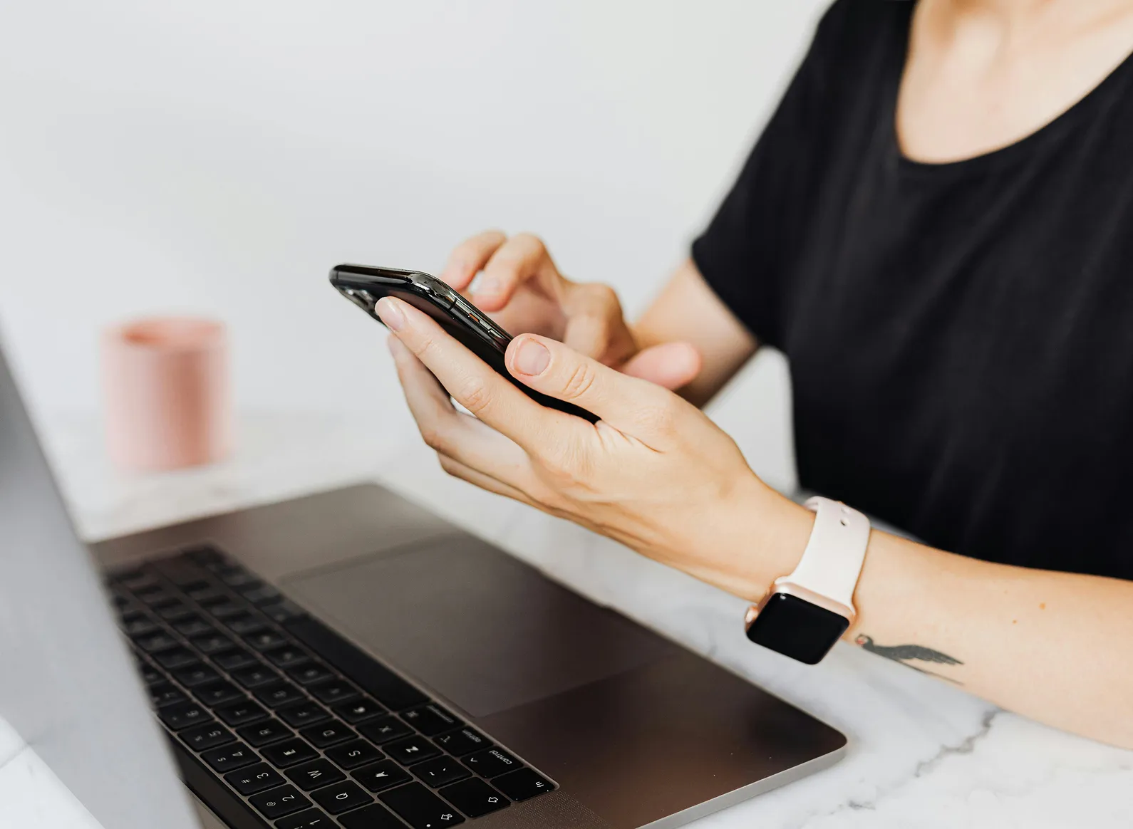 A helper booking an appointment by phone
